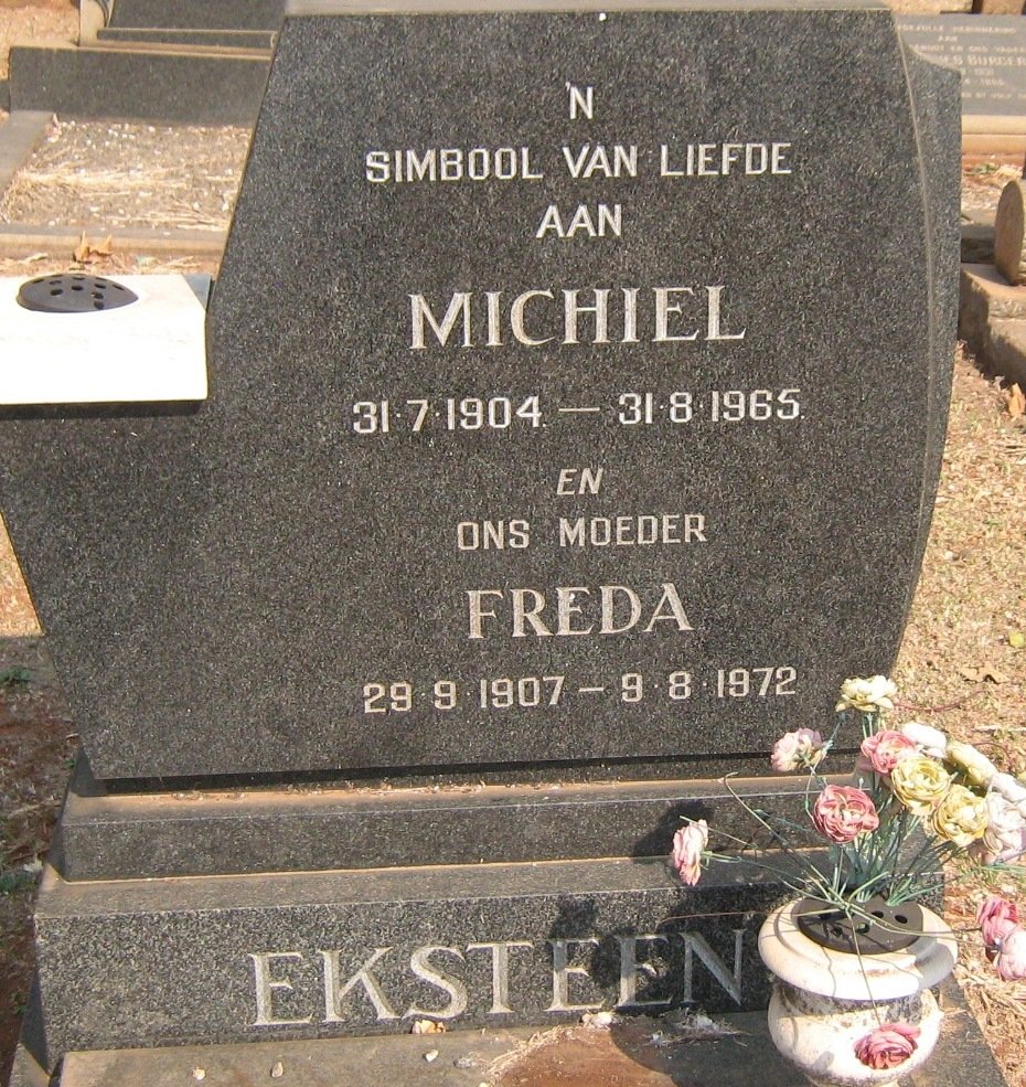 EKSTEEN Michiel 1904-1965 &amp; Freda 1907-1972