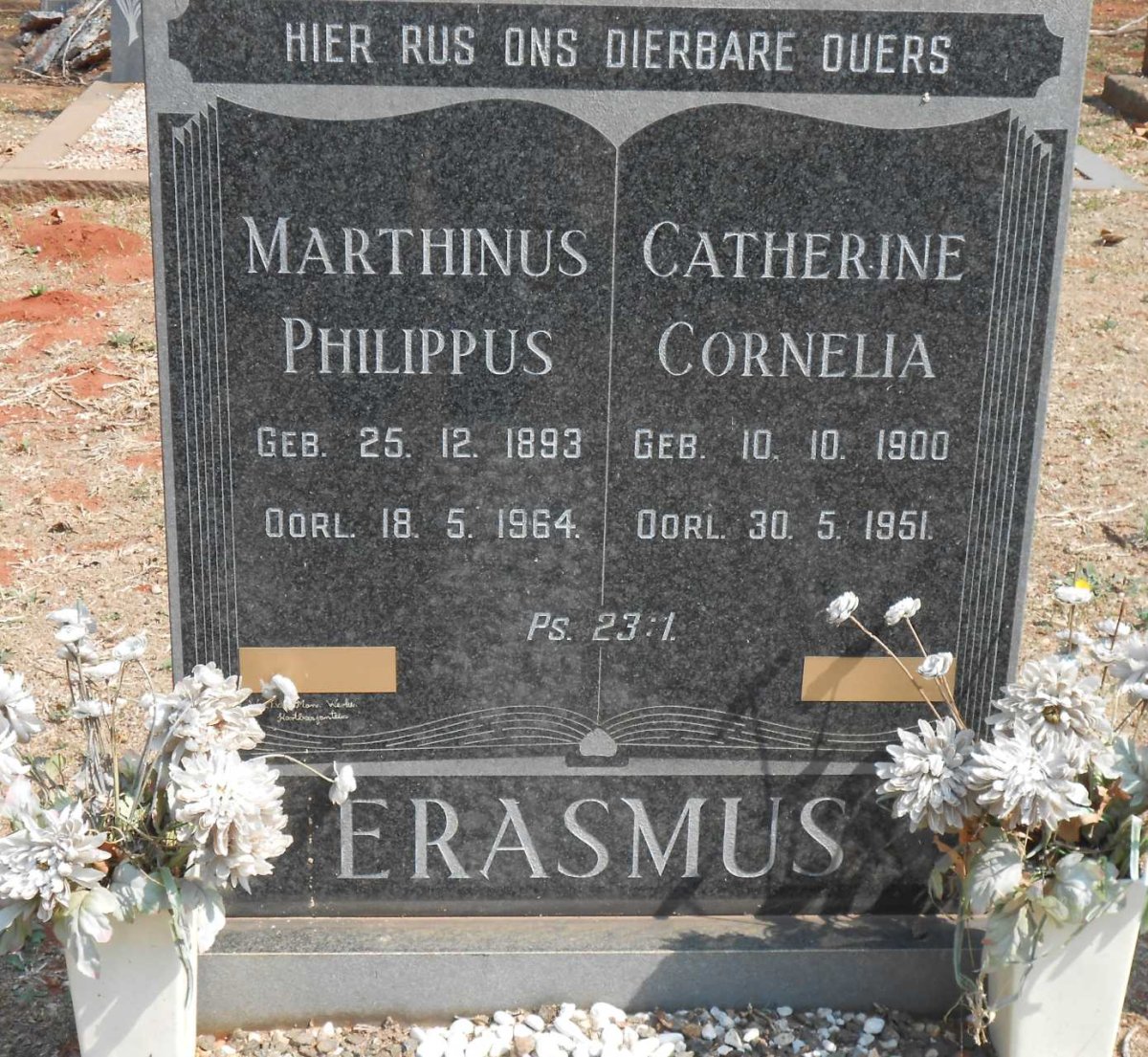 ERASMUS Marthinus Philippus 1893-1964 &amp; Catherine Cornelia 1900-1951
