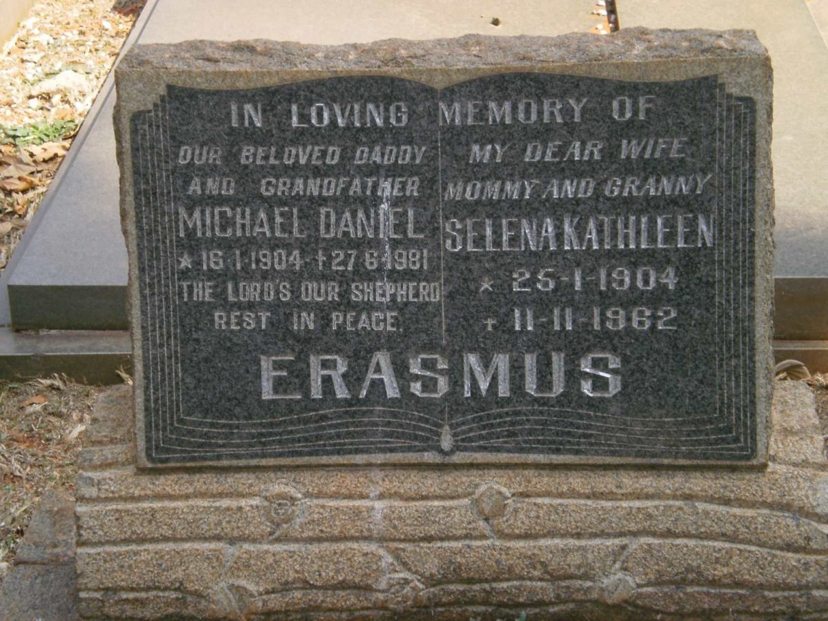ERASMUS Michael Daniel 1904-1981 &amp; Selena Kathleen 1904-1962