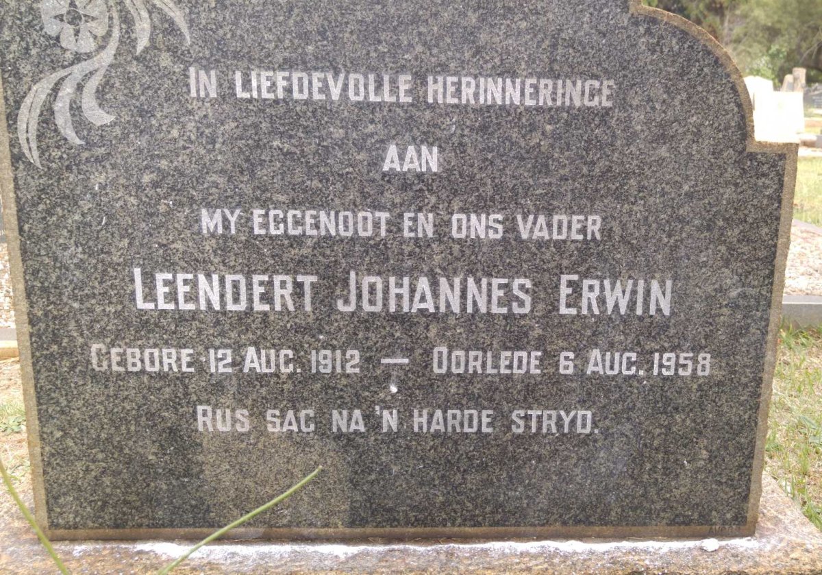ERWIN Leendert Johannes 1912-1958