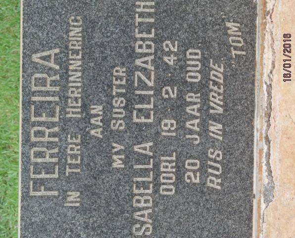 FERREIRA Sabella Elizabeth -1942
