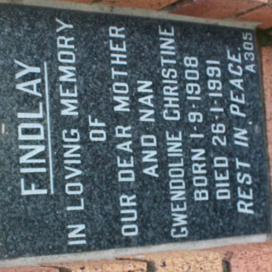 FINDLAY Gwendoline Christine 1908-1991