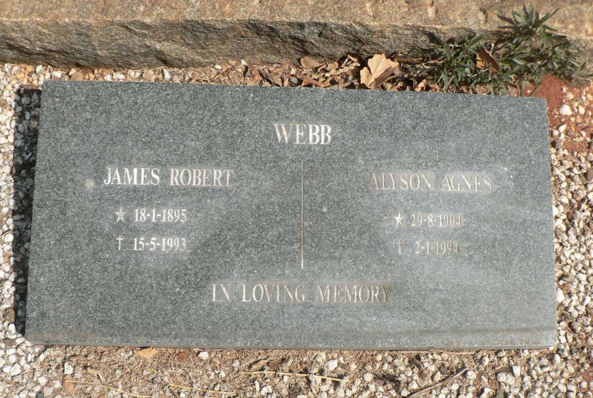 WEBB James Robert 1895-1993 &amp; Alyson Agnes 1904-1994