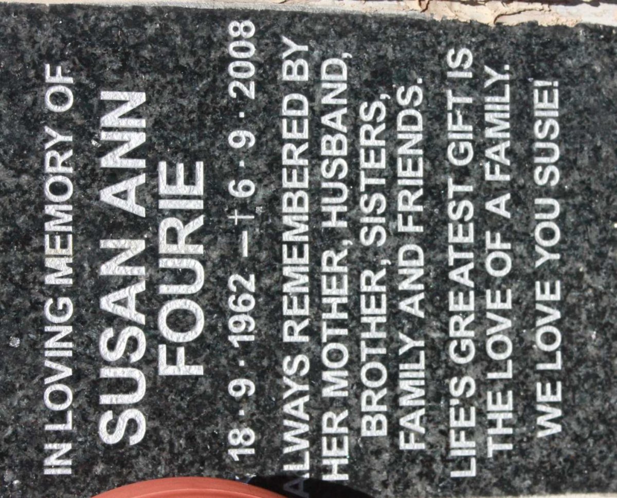 FOURIE Susan Ann 1962-2008
