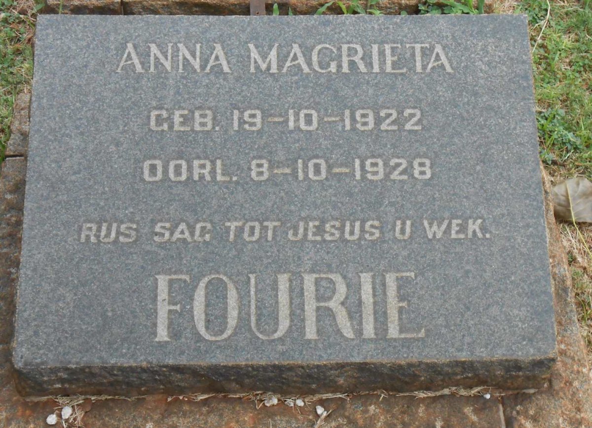 FOURIE Anna Magrieta 1922-1928