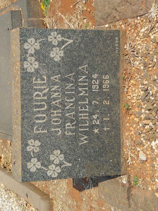 FOURIE Johanna Francina Wilhelmina 1924-1966