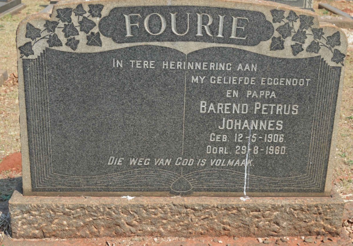 FOURIE Barend Petrus Johannes 1906-1960