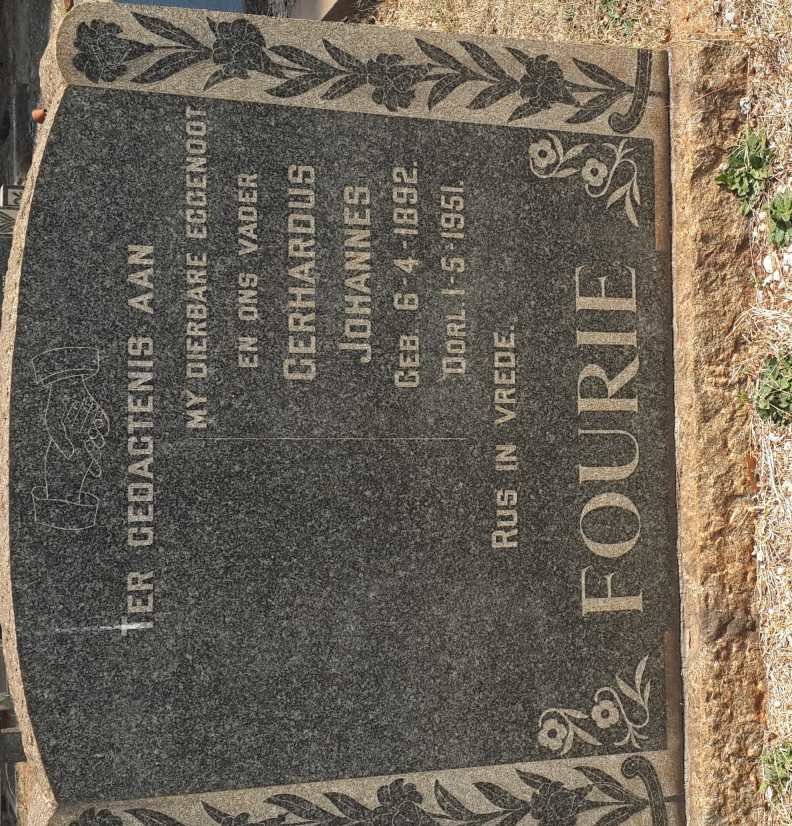 FOURIE Gerhardus Johannes 1892-1951