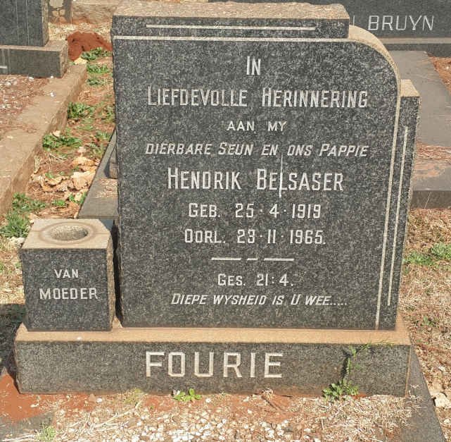 FOURIE Hendrik Belsaser 1919-1965