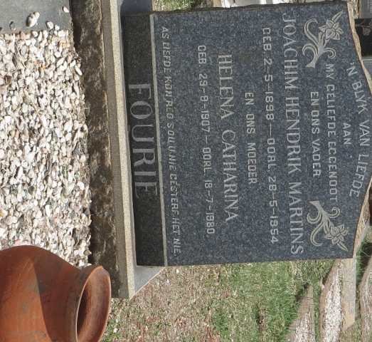 FOURIE Joachim Hendrik Martins 1898-1954 &amp; Helena Catharina 1907-1980