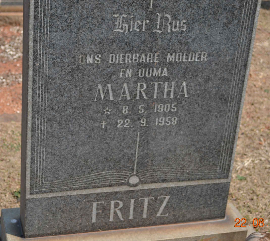 FRITZ Martha 1905-1958