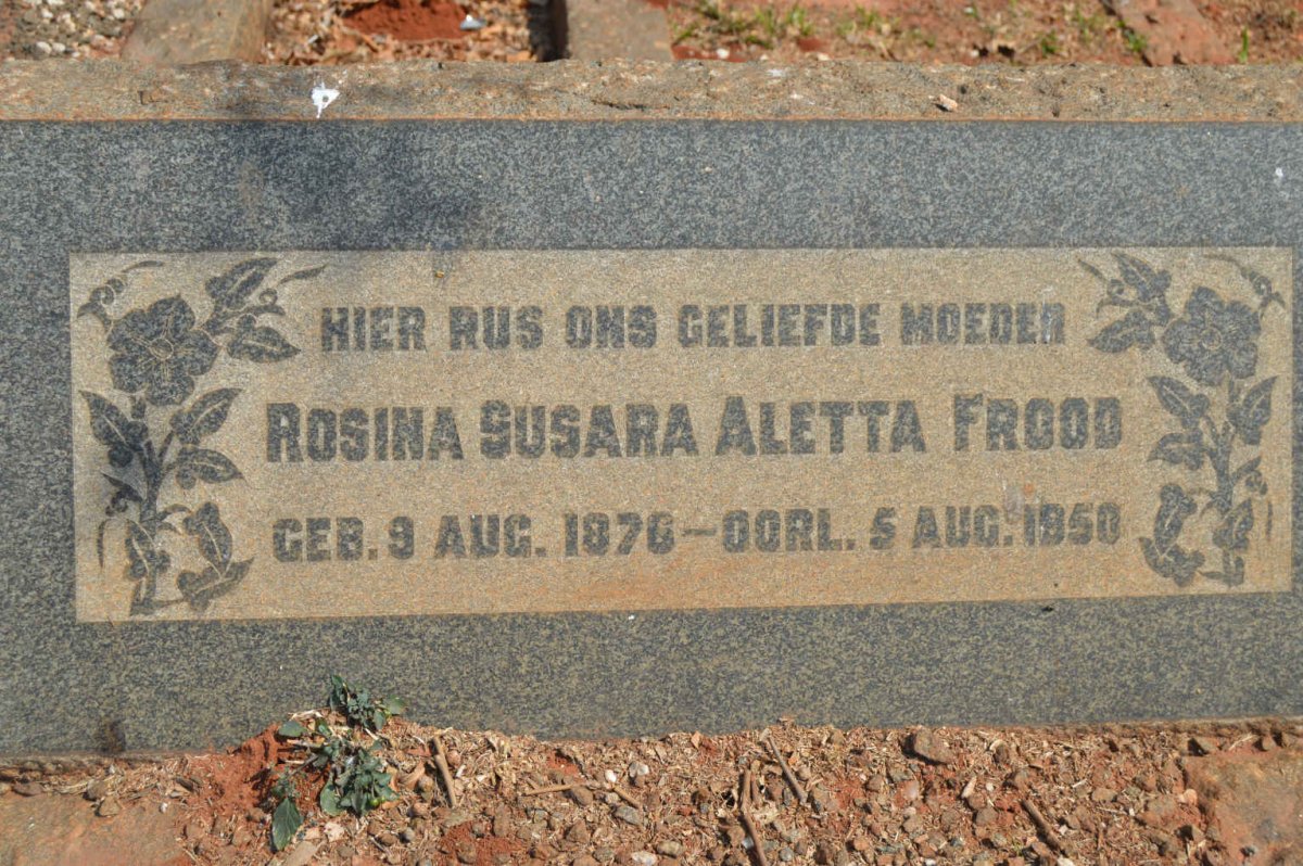 FROOD Rosina Susara Aletta 1876-1950