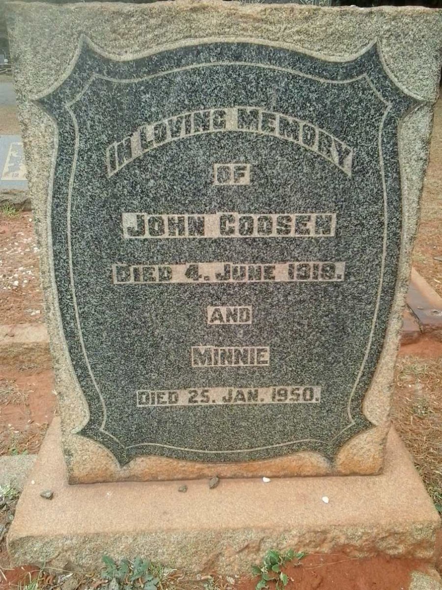 GOOSEN John -1919 &amp; Minnie -1950