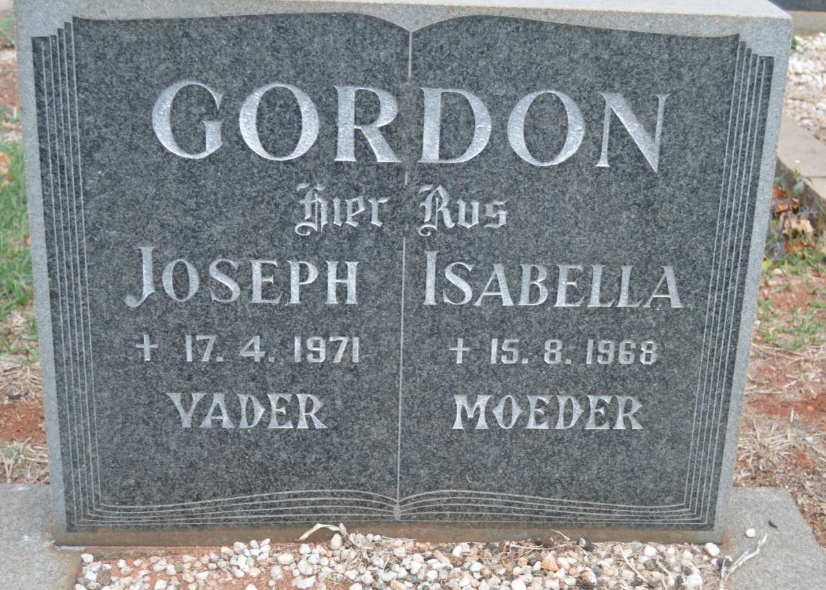 GORDON Joseph -1971 &amp; Isabella -1968