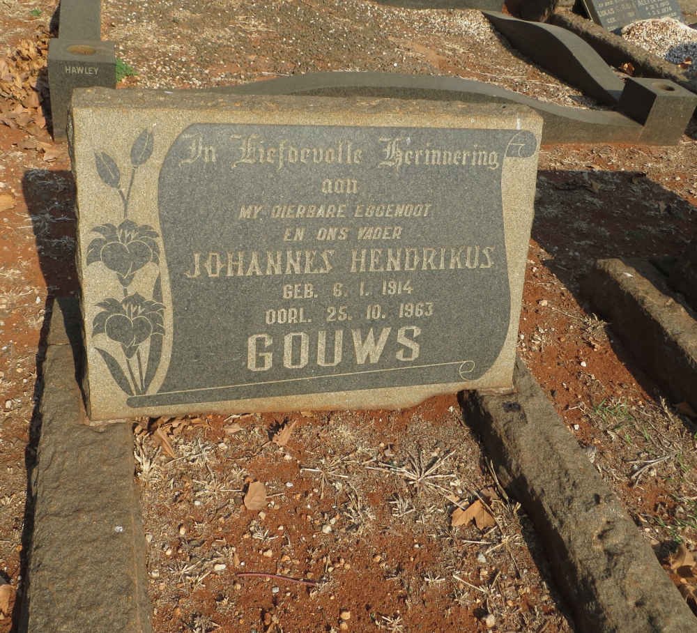 GOUWS Johannes Hendrikus 1914-1963