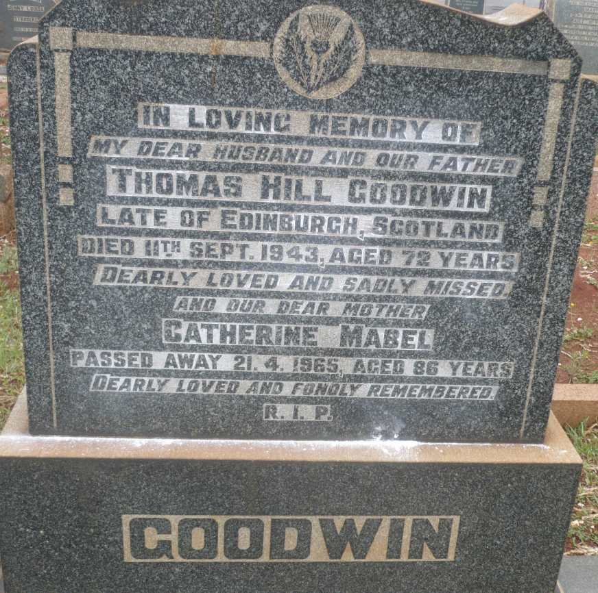 GOODWIN Thomas Hill -1943 &amp; Catherine Mabel -1965