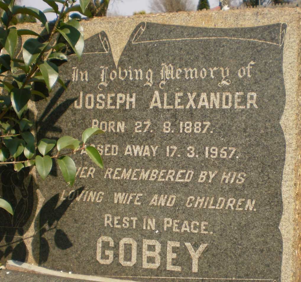 GOBEY Joseph Alexander 1887-1957