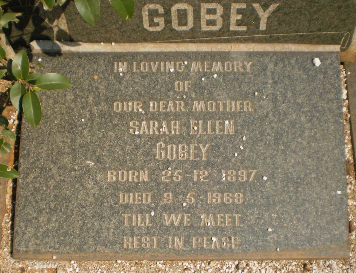 GOBEY Sarah Ellen 1897-1968