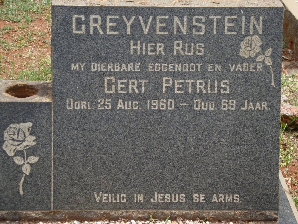 GREYVENSTEIN Gert Petrus -1960