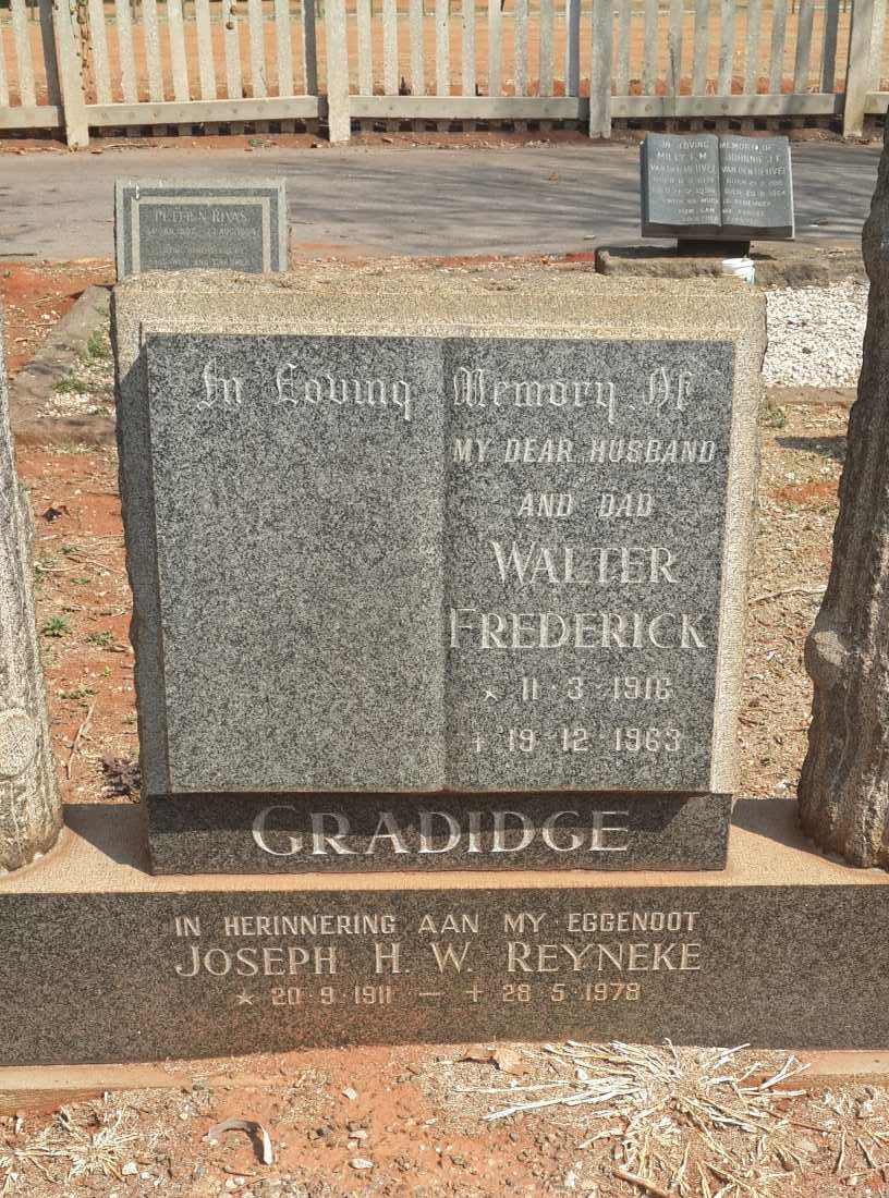 GRADIDGE Walter Frederick 1916-1963 :: REYNEKE Joseph H.W. 1911-1978