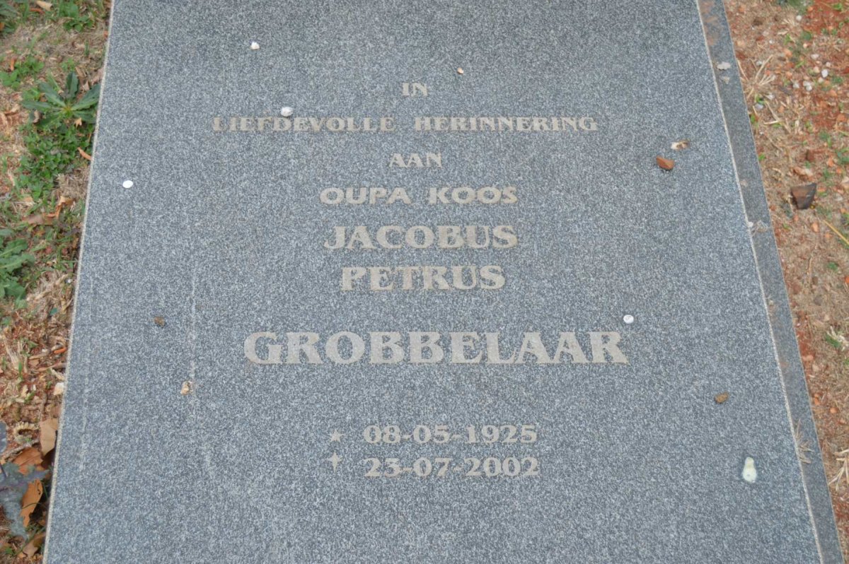 GROBBELAAR Jacobus Petrus 1925-2002