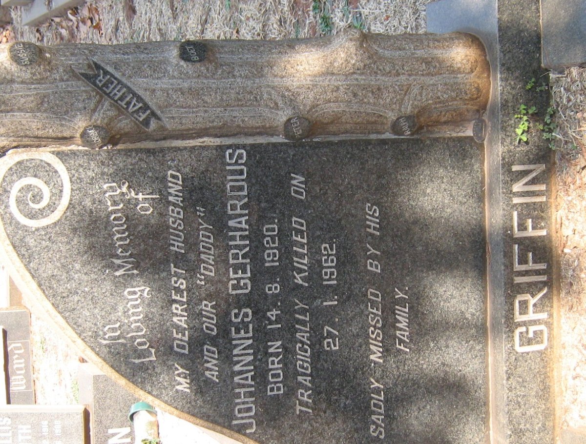 GRIFFIN Johannes Gerhardus 1920-1962