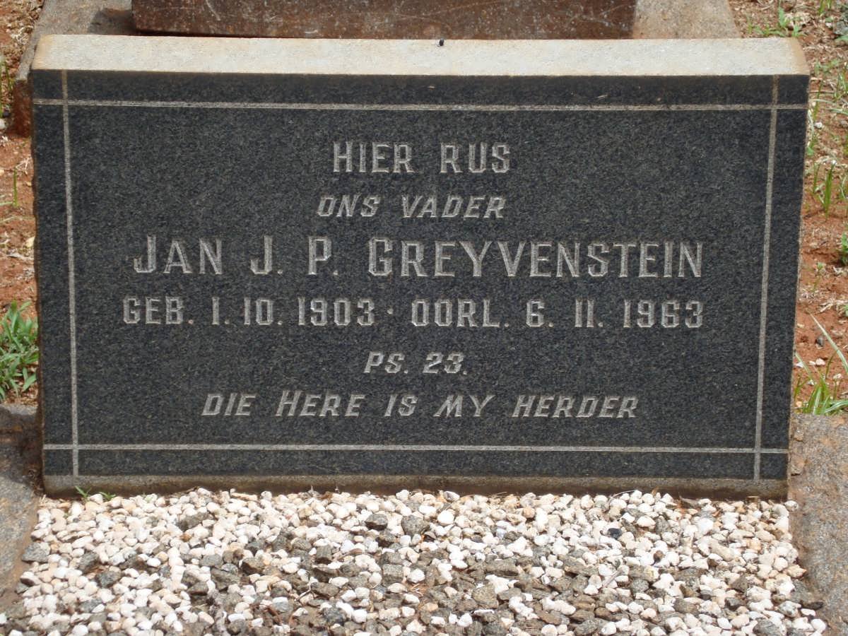GREYVENSTEIN Jan J.P. 1903-1963