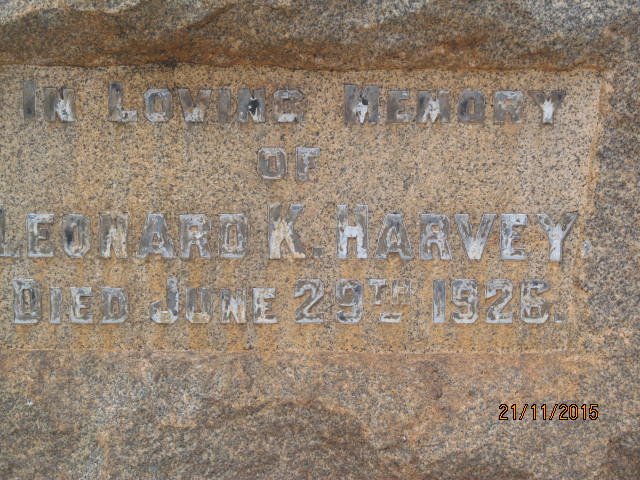 HARVEY Leonard K. -1926