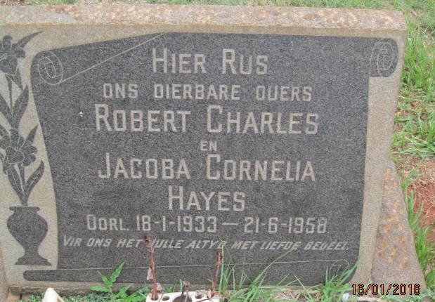 HAYES Robert Charles -1933 &amp; Jacoba Cornelia -1958