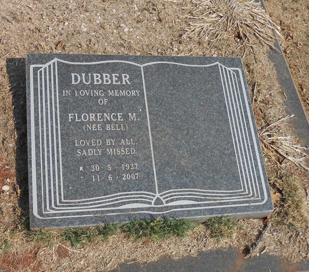 DUBBER Florence M. nee BELL 1937-2007