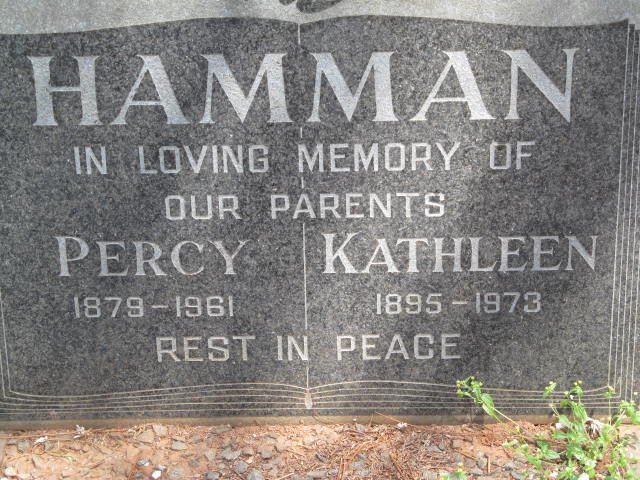 HAMMAN Percy 1879-1961 &amp; Kathleen 1895-1973
