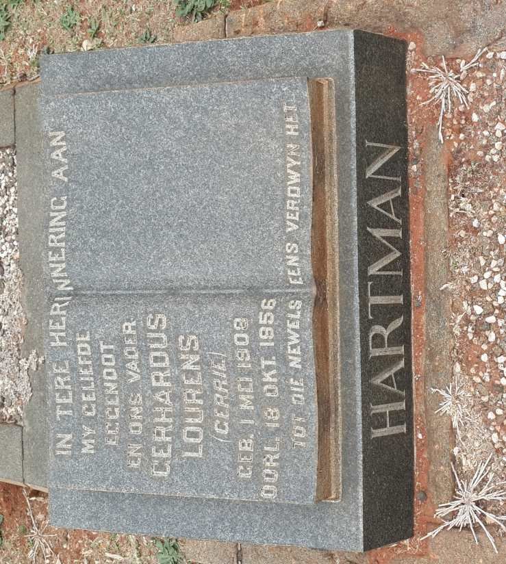 HARTMAN Gerhardus Lourens 1909-1956