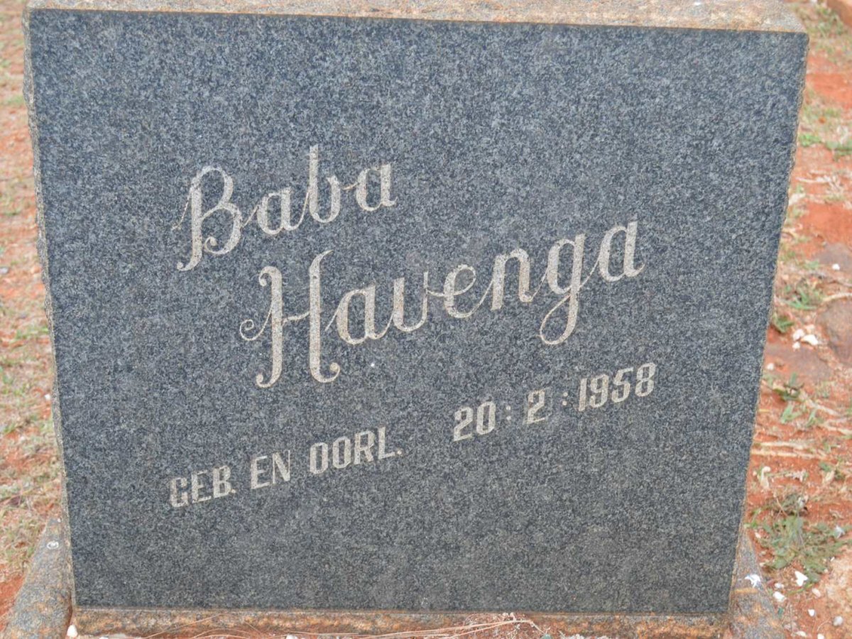 HAVENGA Baba 1958-1958