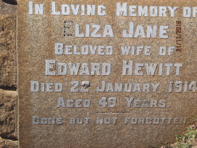 HEWITT Eliza Jane -1914