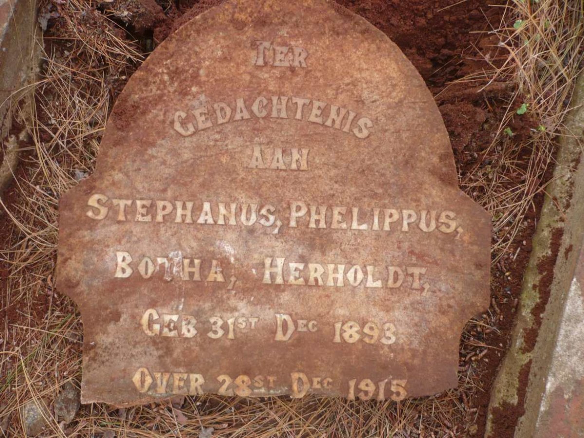 HERHOLDT Stephanus Phelippus Botha 1893-1915