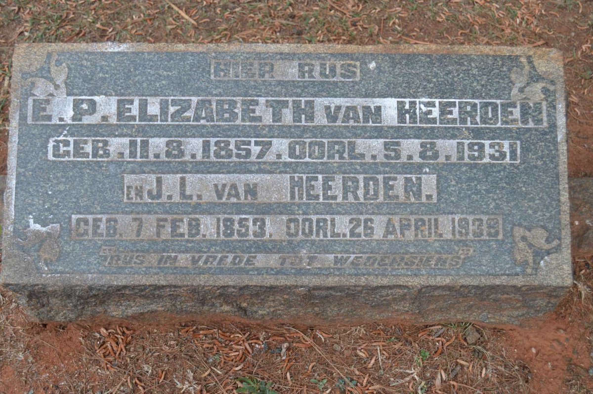 HEERDEN J.L., van 1853-1939 &amp; E.P. Elizabeth 1857-1931