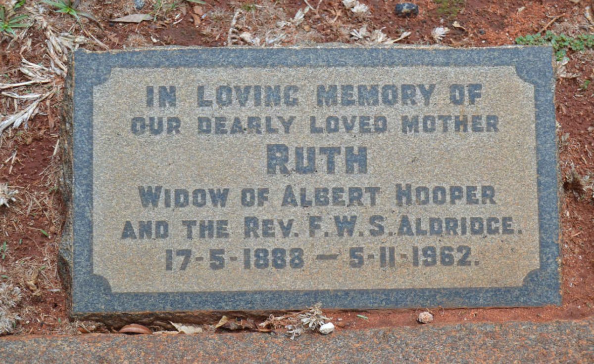 HOOPER Ruth formerly ALDRIDGE 1888-1962