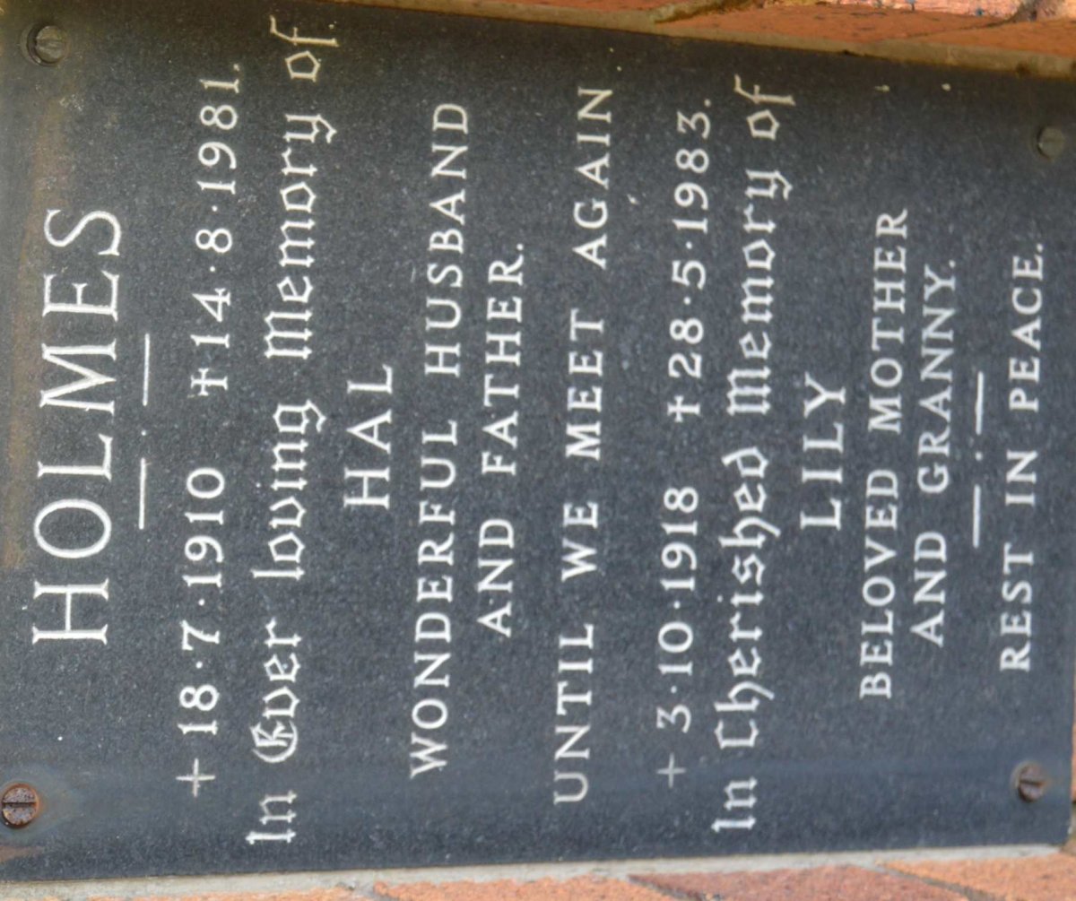 HOLMES Hal 1910-1981 &amp; Lily 1918-1983