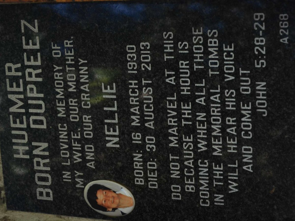 HUEMER Nellie nee DU PREEZ 1930-2013