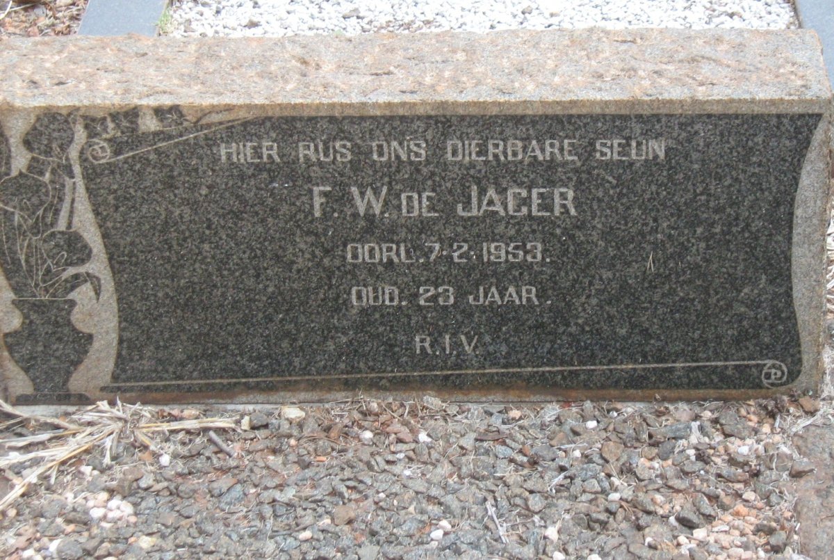 JAGER F.W., de -1953
