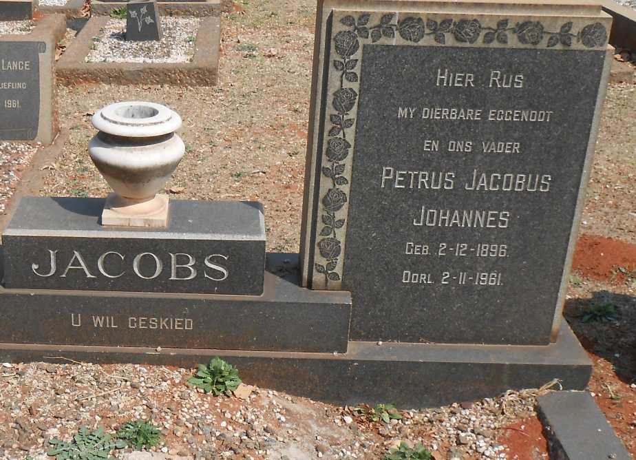 JACOBS Petrus Jacobus Johannes 1896-1961