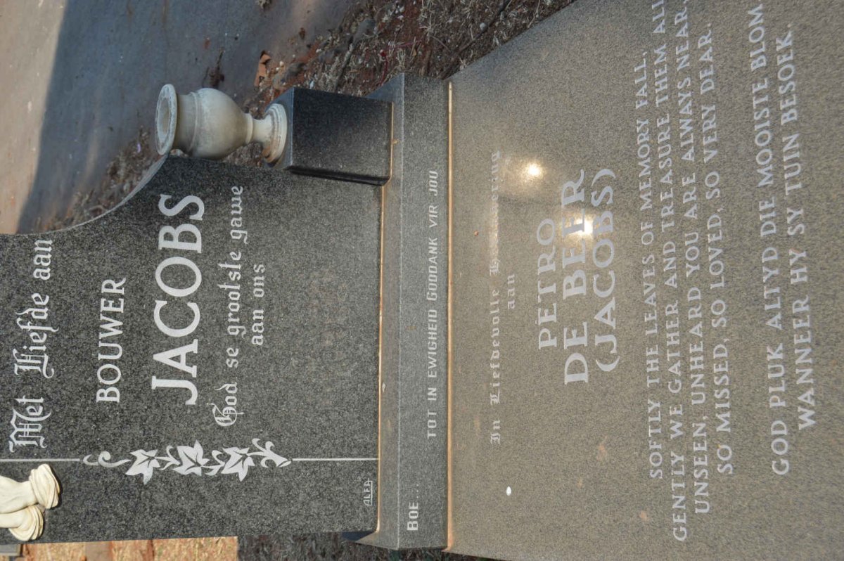 JACOBS Bouwer :: DE BEER Petro nee JACOBS