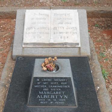 JAMES John 1896-1953 &amp; Hetty 1890-1978 :: ALBERTYN Margaret -1984
