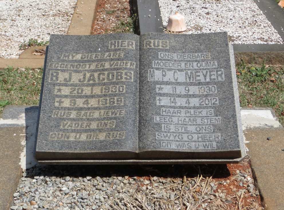 JACOBS B.J. 1930-1989 &amp; MEYER M.P.C. 1930-2012