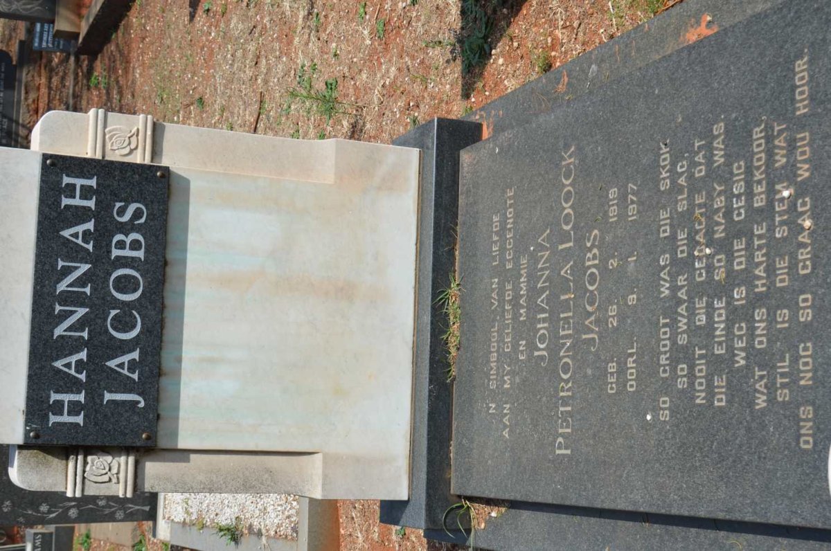 JACOBS Johanna Petronella Loock 1919-1977