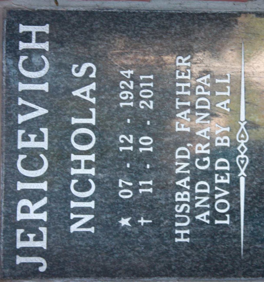 JERICEVICH Nicholas 1924-2011