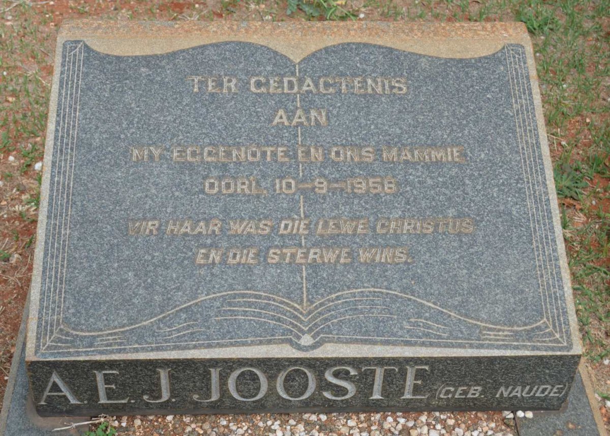 JOOSTE A.E.J. nee NAUDE -1956