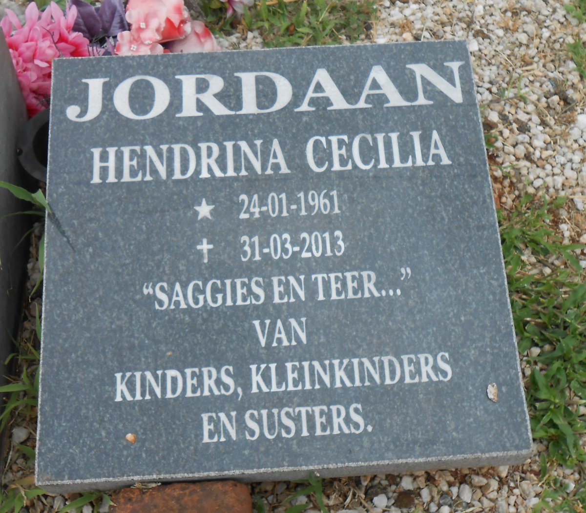 JORDAAN Hendrina Cecilia 1961-2013