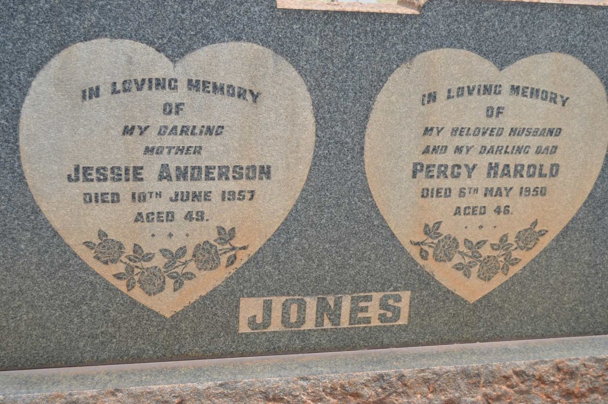 JONES Percy Harold -1950 &amp; Jessie Anderson -1957