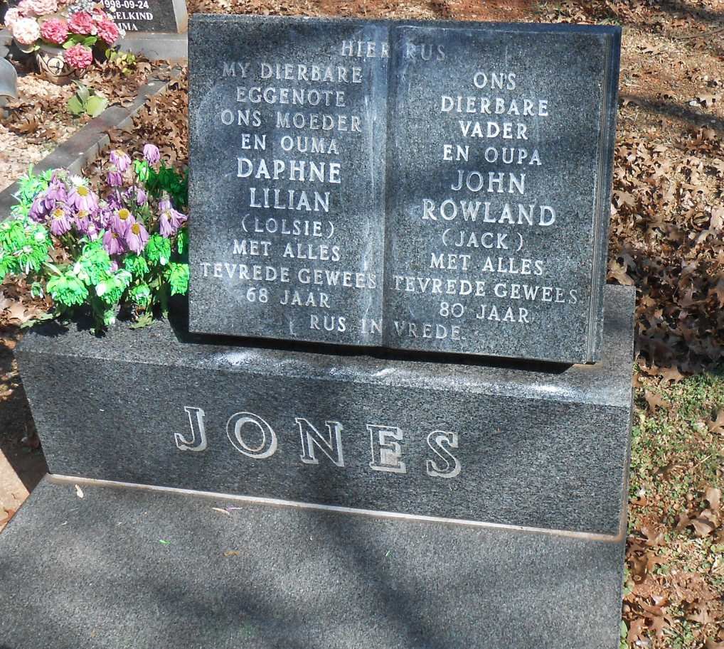 JONES John Rowland &amp; Daphne Lilian